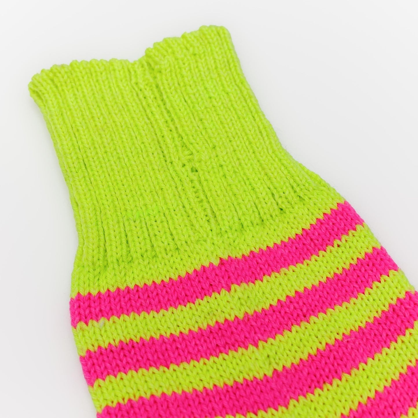 Bright Neon Wool Socks Lime and Pink. Colorful Warm Socks.