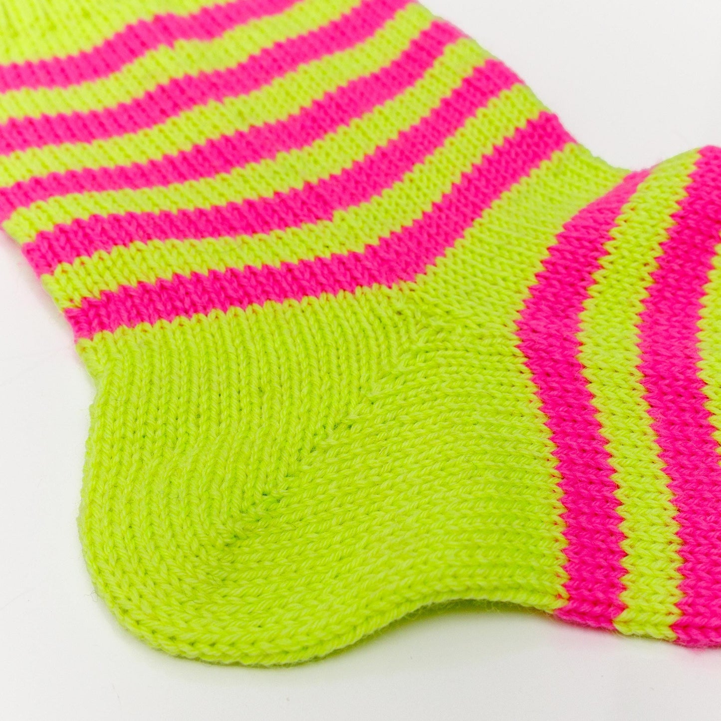 Bright Neon Wool Socks Lime and Pink. Colorful Warm Socks.