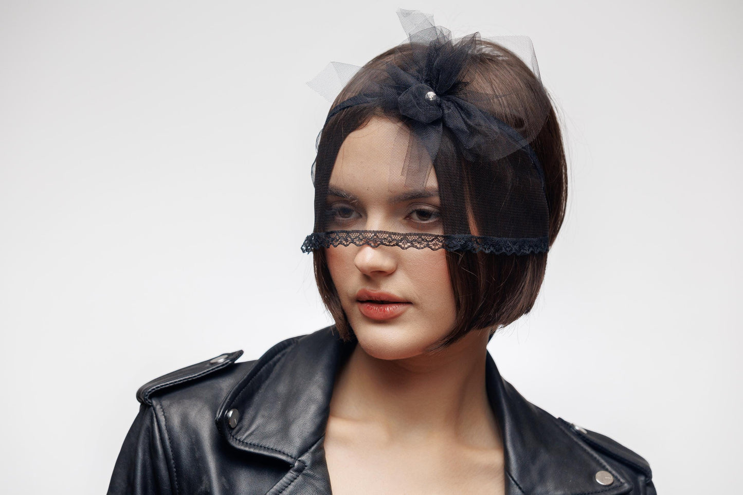 Lace Veil Headband for Women, Avant Garde Hair Accessory Elegant Lace.