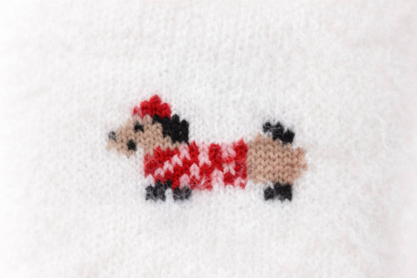 Cute White Fuzzy Socks with Puppy – Soft Cozy Socks