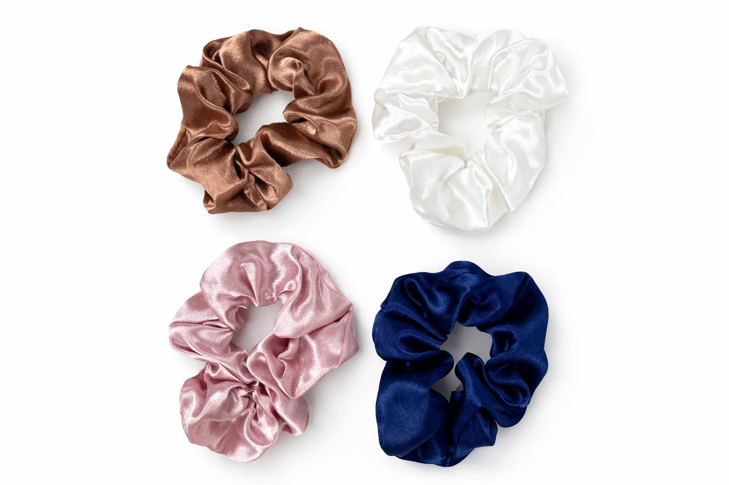 Brown Satin Scrunchie – Fall Aesthetic No Crease Hair Tie | Cozy Neutral Hair Accessory