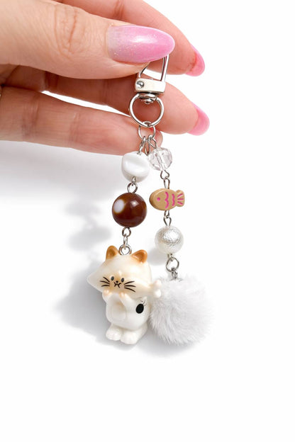 Cute Keychains Collection – Heart, Cat, Bear Keychain, Bag Charm Gift for Her
