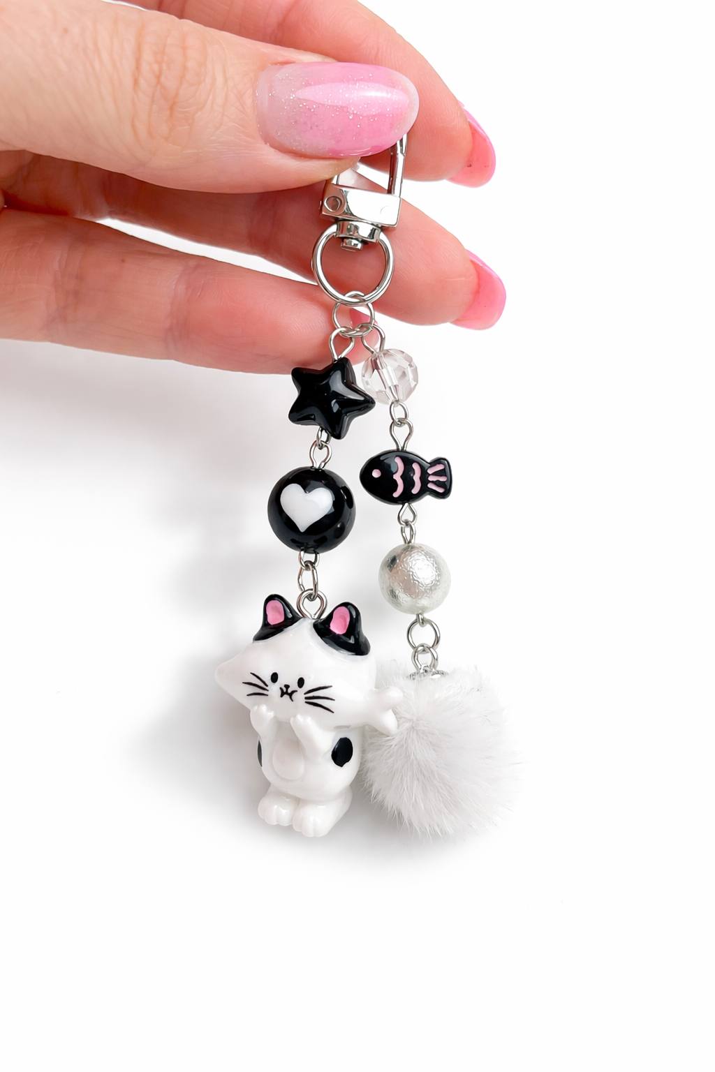 Cute Keychains Collection – Heart, Cat, Bear Keychain, Bag Charm Gift for Her