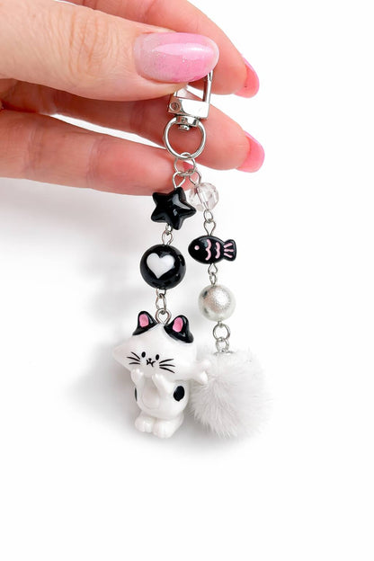 Cute Keychains Collection – Heart, Cat, Bear Keychain, Bag Charm Gift for Her