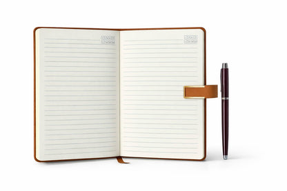 A5 Faux Leather Journal with Pen Holder – Minimal Planner Notebook, Gift Idea