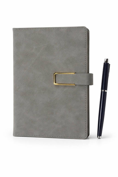 A5 Faux Leather Journal with Pen Holder – Minimal Planner Notebook, Gift Idea