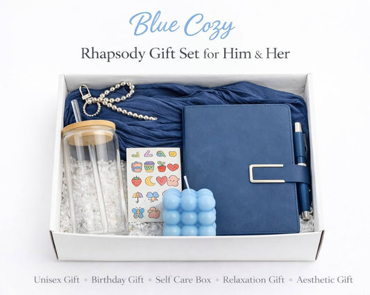 Cozy Rhapsody Gift Box, Coffee Lover Journal Mug Set, Self Care Relaxation Box
