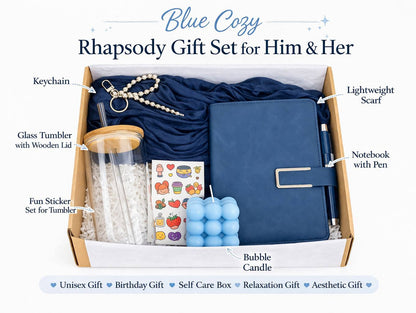 Cozy Rhapsody Gift Box, Coffee Lover Journal Mug Set, Self Care Relaxation Box
