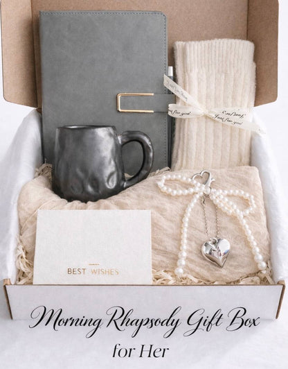 Cozy Gift Box, Coffee Lover Journal Mug Set, Self Care Relaxation Box