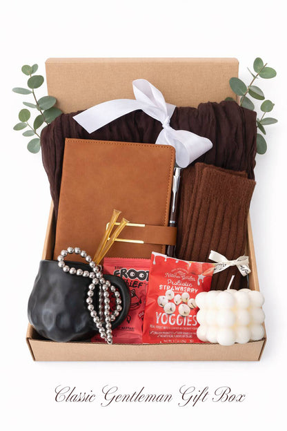 Gift box containing men's accessories and snacks by Lederea US
