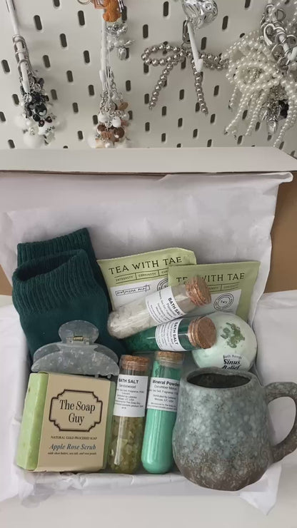 Refresh & Renew Spa Box, Wellness Gift For Her, Relaxation Basket, Self Care Package, Bath Tea Gift Set